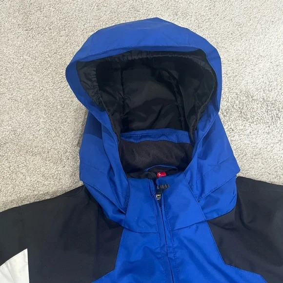 Spyder Hooded Outdoor Jacket,  Boys Size 14 Blue, Black, and White Ski Jacket - Picture 4 of 12